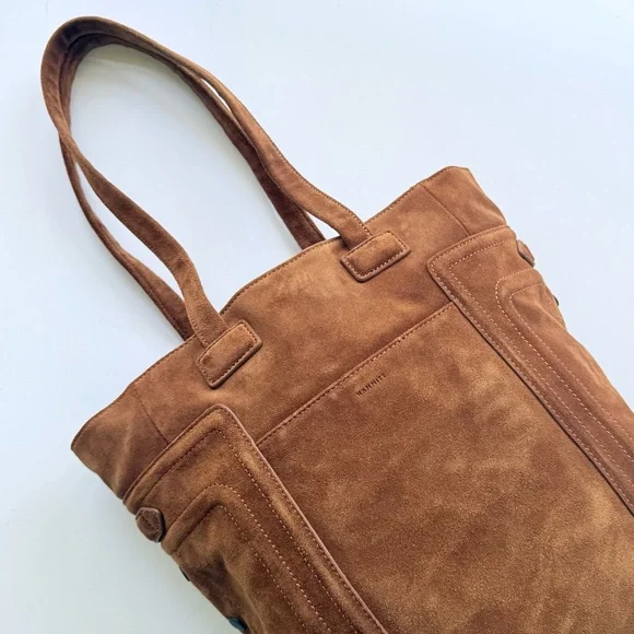Hammitt Otis Tote Bag in Mahogany Brushed Suede w/ Leather Trim - Picture 4 of 16